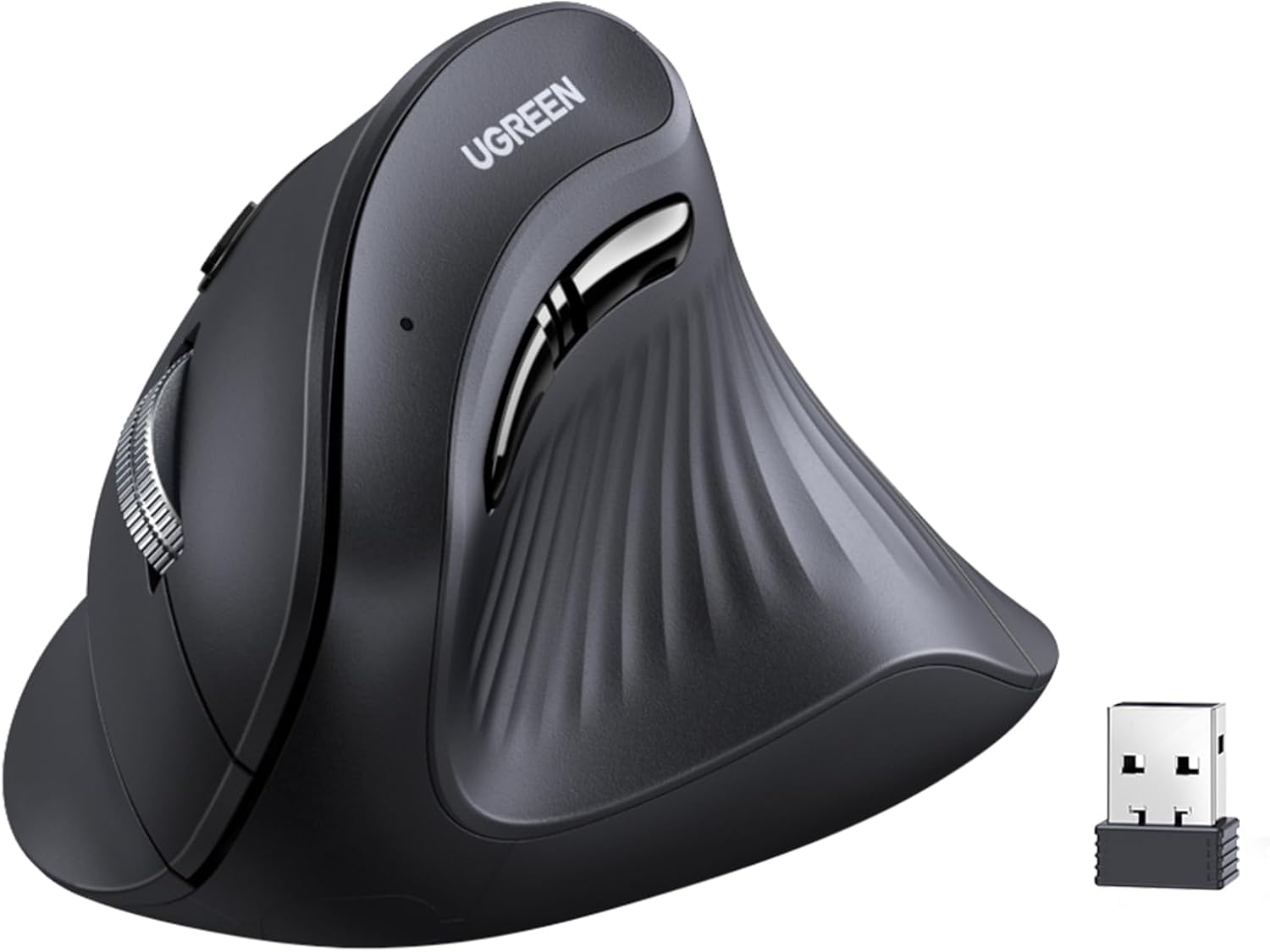 Chuột không dây Bluetooth Ugreen MU008 công thái học (Màu Đen)